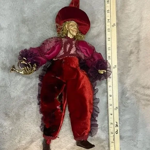 Katherines Collection Vintage Jester Holiday Harlequin Pose able Doll - Picture 2 of 4